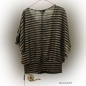 Black and gold blouse top
